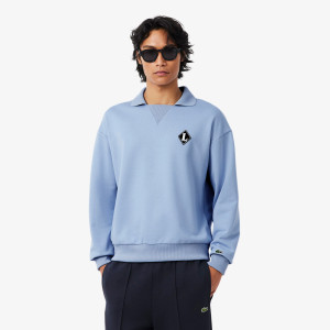 Bluza męska z kołnierzykiem polo loose fit niebieska