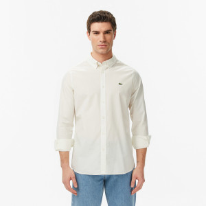 Koszula męska slim fit kremowa