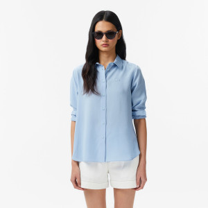 Damska koszula chambray o kroju slim fit