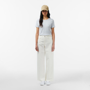 Damskie beżowe jeansy Loose Fit
