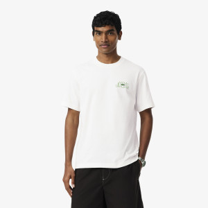 T-shirt męski z nadrukiem classic fit biały