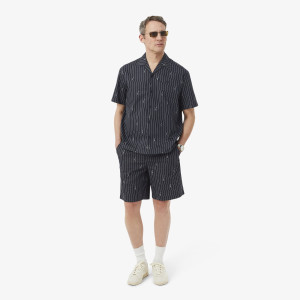 Szorty męskie w paski relaxed fit czarne