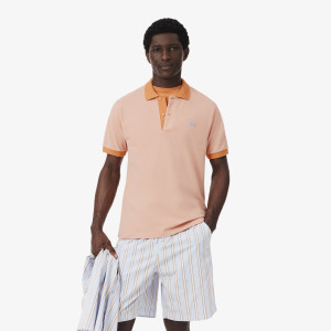 Koszulka polo męska classic fit pomarańczowa