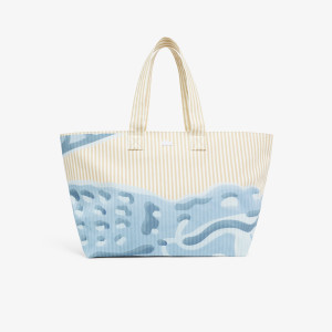 Torba na zakupy unisex ze wzorem beżowa