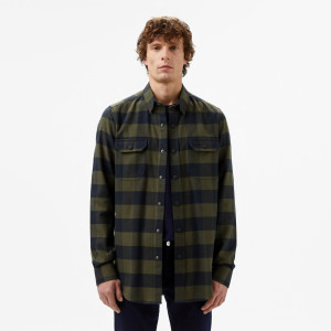 Koszula męska w kratę slim fit zielona