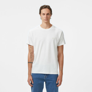 T-shirt męski z okrągłym dekoltem regular fit biały