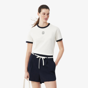 T-shirt Jersey z haftowaną naszywką