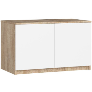 Surmeuble Pour Armoire Akord S90 Chêne Sonoma 90 Cm 2 Portes Façade Blanche 2 Étagères 90X51X55 Cm