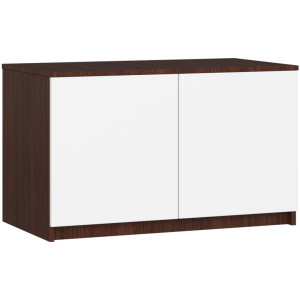 Surmeuble Pour Armoire Akord S90 Wengé 90 Cm 2 Portes Façade Blanche 2 Étagères 90X51X55 Cm