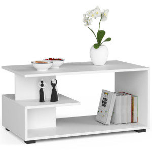 Table Basse Akord Pin Blanche 90 Cm 90X51X45 Cm