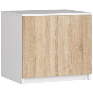 Surmeuble Pour Armoire Akord S60 Blanc 60 Cm 2 Portes Façade Chêne Sonoma 2 Étagères 60X51X55 Cm