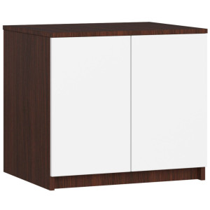 Surmeuble Pour Armoire Akord S60 Wengé 60 Cm 2 Portes Façade Blanche 2 Étagères 60X51X55 Cm
