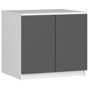 Surmeuble Pour Armoire Akord S60 Blanc 60 Cm 2 Portes Façade Gris Graphite 2 Étagères 60X51X55 Cm