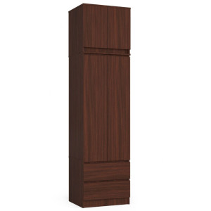 Armoire Avec Surmeuble Akord S60 Wengé 60 Cm 2 Portes 2 Tiroirs Façade Wengé 3 Étagères 60X51X234 Cm