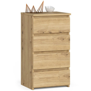 Commode Akord Cl4 Chêne Artisan 40 Cm 4 Tiroirs Façade Chêne Artisan 40X35X74 Cm