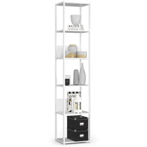 Étagère Murale Industrielle Akord Blanche 40 Cm 6 Étagères 40X32X192 Cm