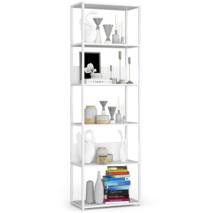 Étagère Murale Industrielle Akord Blanche 60 Cm 6 Étagères 60X32X192 Cm
