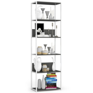 Étagère Murale Industrielle Akord Blanche - Grise 60 Cm 6 Étagères 60X32X192 Cm