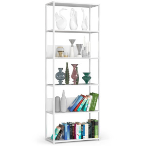 Étagère Murale Industrielle Akord Blanche 70 Cm 6 Étagères 70X32X192 Cm