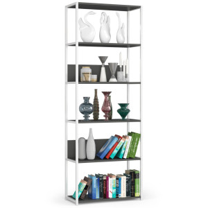 Étagère Murale Industrielle Akord Blanche - Grise 70 Cm 6 Étagères 70X32X192 Cm