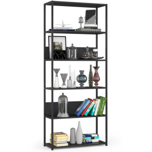Étagère Murale Industrielle Akord Noire 80 Cm 6 Étagères 80X32X192 Cm