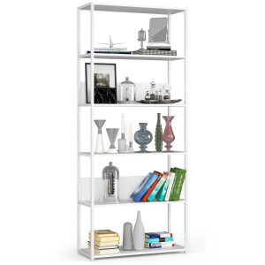 Étagère Murale Industrielle Akord Blanche 80 Cm 6 Étagères 80X32X192 Cm