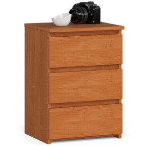 Table De Chevet Akord Cl3 Aulne 40 Cm 3 Tiroirs Façade Aulne 40X35X57 Cm