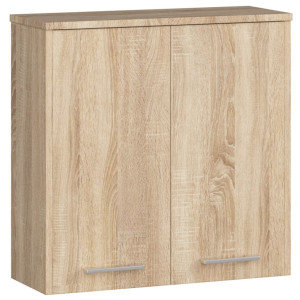 Armoire Salle De Bains Akord Fin Accr. Au Mur Chêne Sonoma 60 Cm 2 Portes Façade Chêne Sonoma 2 Étagères 60X22,5X60 Cm