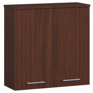 Armoire Salle De Bains Akord Fin Accr. Au Mur Wengé 60 Cm 2 Portes Façade Wengé 2 Étagères 60X22,5X60 Cm