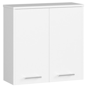 Armoire Salle De Bains Akord Fin Accr. Au Mur Blanche 60 Cm 2 Portes Façade Blanche 2 Étagères 60X22,5X60 Cm