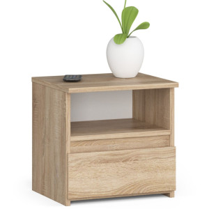 Table De Chevet Akord Cl1 Chêne Sonoma 40 Cm 1 Tiroir Façade Chêne Sonoma 1 Étagère 40X35X40 Cm