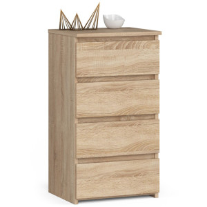 Commode Akord Cl4 Chêne Sonoma 40 Cm 4 Tiroirs Façade Chêne Sonoma 40X35X74 Cm