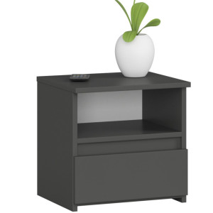 Table De Chevet Akord Cl1 Gris Graphite 40 Cm 1 Tiroir Façade Gris Graphite 1 Étagère 40X35X40 Cm