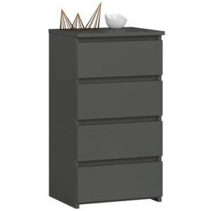 Commode Akord Cl4 Gris Graphite 40 Cm 4 Tiroirs Façade Gris Graphite 40X35X74 Cm