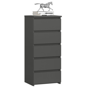 Commode Akord Cl5 Gris Graphite 40 Cm 5 Tiroirs Façade Gris Graphite 40X35X92 Cm