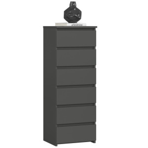 Commode Akord Cl6 Gris Graphite 40 Cm 6 Tiroirs Façade Gris Graphite 40X35X109 Cm