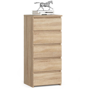 Commode Akord Cl5 Chêne Sonoma 40 Cm 5 Tiroirs Façade Chêne Sonoma 40X35X92 Cm