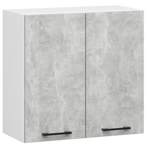 Armoires De Cuisine Haute Akord W60 Oliwia Modulable Blanc 60 Cm 2 Portes Façade Béton 2 Étagères 60X30X58 Cm