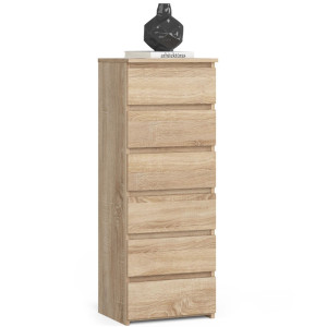 Commode Akord Cl6 Chêne Sonoma 40 Cm 6 Tiroirs Façade Chêne Sonoma 40X35X109 Cm