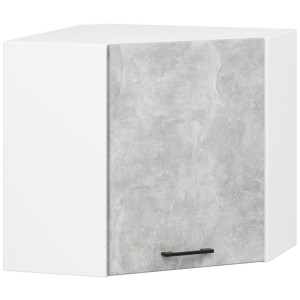 Armoires De Cuisine Akord D'angle W60 Oliwia Modulable Blanc 60 Cm 1 Porte Façade Béton 2 Étagères 60X30X58 Cm
