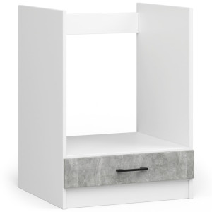 Armoires De Cuisine Basse Akord S60 À Four Oliwia Modulable Blanc 60 Cm 1 Porte Couleur Béton 1 Étagère 60X55X82 Cm