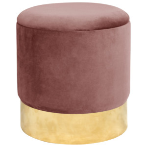 Pouf De Rangement Avec Couvercle Akord Golden Velour Colour Rose Hauteur 40 Cm