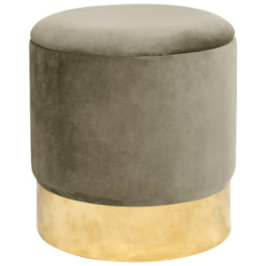 Pouf De Rangement Avec Couvercle Akord Golden Velour Colour Beige Hauteur 40 Cm
