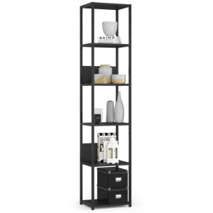 Étagère Murale Industrielle Sur Pied Akord Noire 40 Cm 6 Étagères 40X32X192 Cm