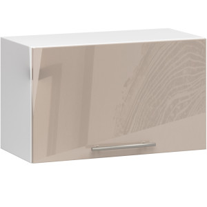 Armoires De Cuisine Haute Akord W60 Hotte Oliwia Modulable Blanc 60 Cm 1 Porte Couleur Cappuccino Brillant 1 Étagère 60X30X29 Cm