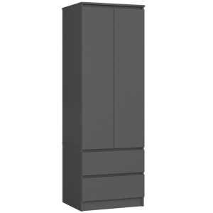 Armoire Akord S60 Gris Graphite 60 Cm 2 Portes 2 Tiroirs Façade Gris Graphite 1 Étagère 60X51X180 Cm