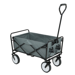 Chariot Pliable Pour Plage Avec Roues En Plastique Et Capacité De Charge Maximale De 120 Kg En Gris