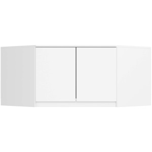 Surmeuble Pour Armoire Akord S100 Blanc 100 Cm 2 Portes Façade Blanche 3 Étagères 100X50X55 Cm