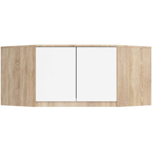 Surmeuble Pour Armoire Akord S100 Chêne Sonoma 100 Cm 2 Portes Façade Blanche 3 Étagères 100X50X55 Cm