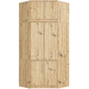 Armoire D'angle Avec Surmeuble Akord S100 Chêne Artisan 100 Cm 6 Portes 100X50X235 Cm